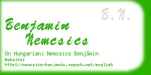 benjamin nemcsics business card
